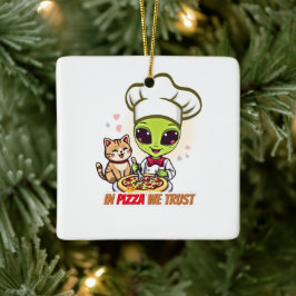 Adorno De Cerámica En Pizza Confiamos Arte de Chef Alien