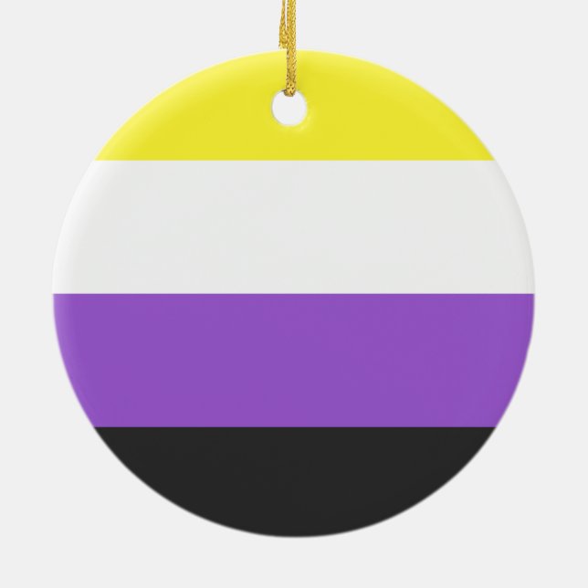 Adorno De Cerámica Enby (Non-binary Pride) Flag (Atrás)