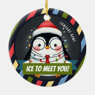 Adorno De Cerámica Encantado de hielo! Temp - La Navidad de la oficin