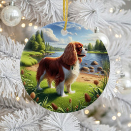 Adorno De Cerámica Encantador Cavalier King Charles Spaniel Recuerdo