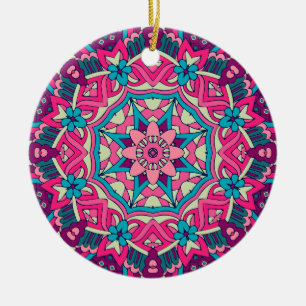 Adorno De Cerámica Encantador colorido mandala cerámica sin fisuras
