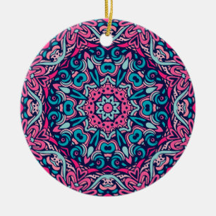 Adorno De Cerámica Encantador colorido mandala cerámica sin fisuras