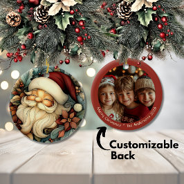 Adorno De Cerámica Encantador Personalizable de Navidades de Santa Vi