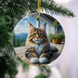 Adorno De Cerámica Encantador Recuerdo de Maine Coon
