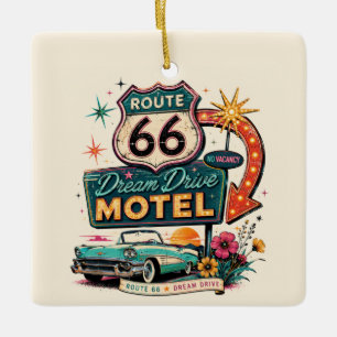 Adorno De Cerámica Encanto de vacaciones de Route 66 Dream Drive