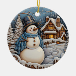Adorno De Cerámica Encanto invernal de Wonderland: Navidades retro