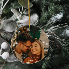 Adorno De Cerámica Encendiendo nuestra primera foto de la ronda navid