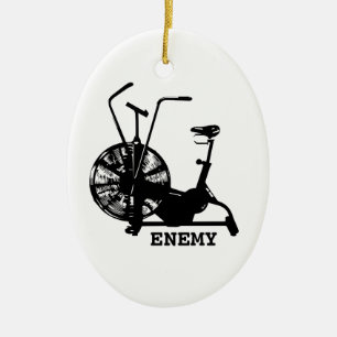 Adorno De Cerámica Enemigo de la bici del aire - silueta negra