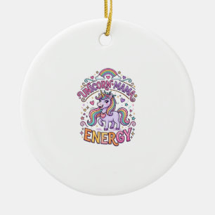 Adorno De Cerámica Energía de Mamá Unicornio Diseño Colorido Zazzle_1