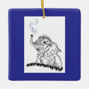 Adorno De Cerámica Energía elefante