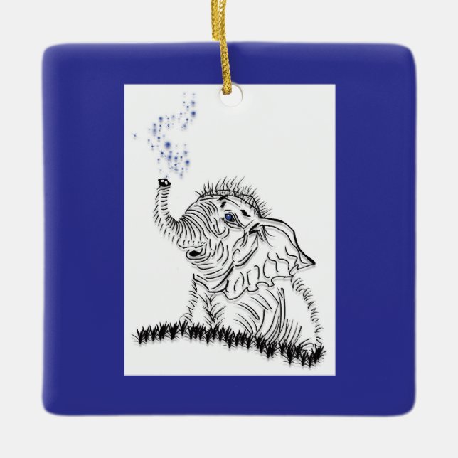 Adorno De Cerámica Energía elefante (Anverso)