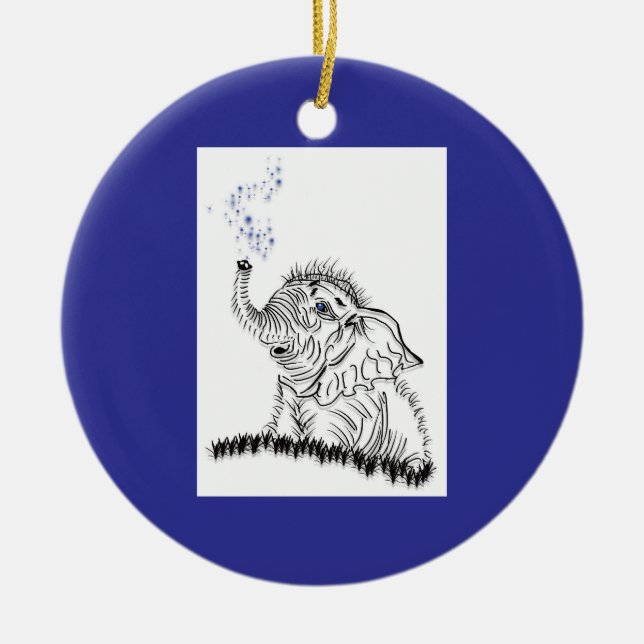 Adorno De Cerámica Energía elefante (Frente)