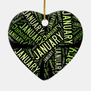 Adorno De Cerámica Enero de cuatro hojas