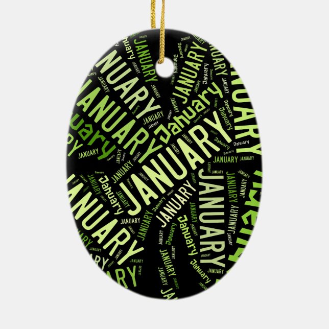 Adorno De Cerámica Enero de cuatro hojas (Atrás)