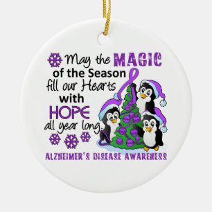 Adorno De Cerámica Enfermedad de Alzheimer de los pingüinos del