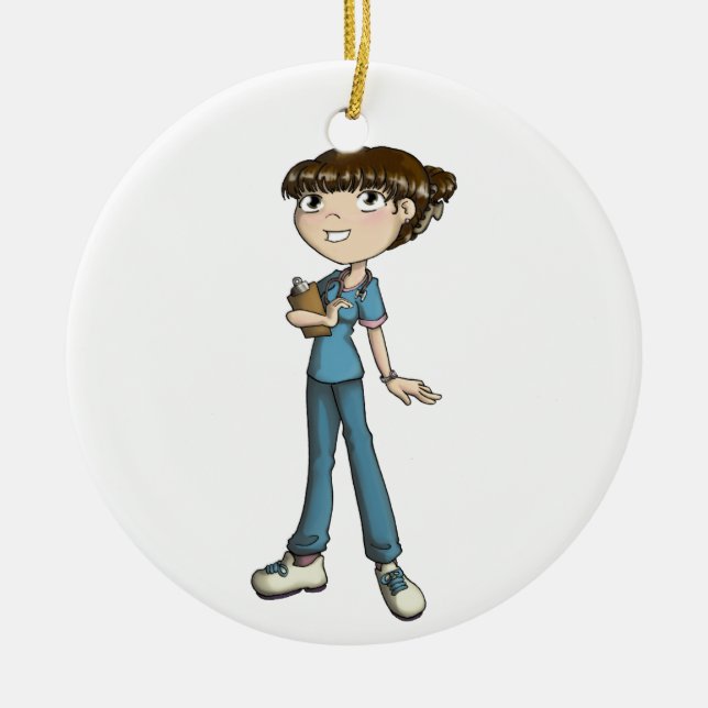 Adorno De Cerámica Enfermera (Frente)