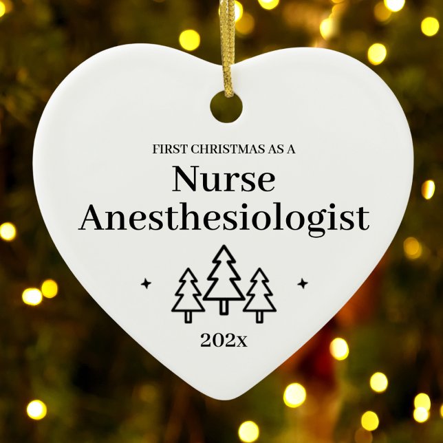 Adorno De Cerámica Enfermera Anestesióloga Primera Navidad (Nurse Anesthesiologist First Christmas Ceramic Ornament
)