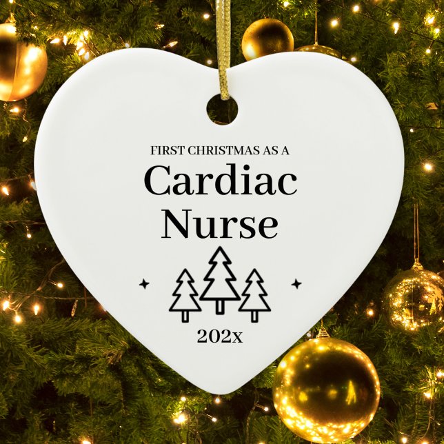 Adorno De Cerámica Enfermera cardiaca primera Navidad (Cardiac Nurse First Christmas Ceramic Ornament
)