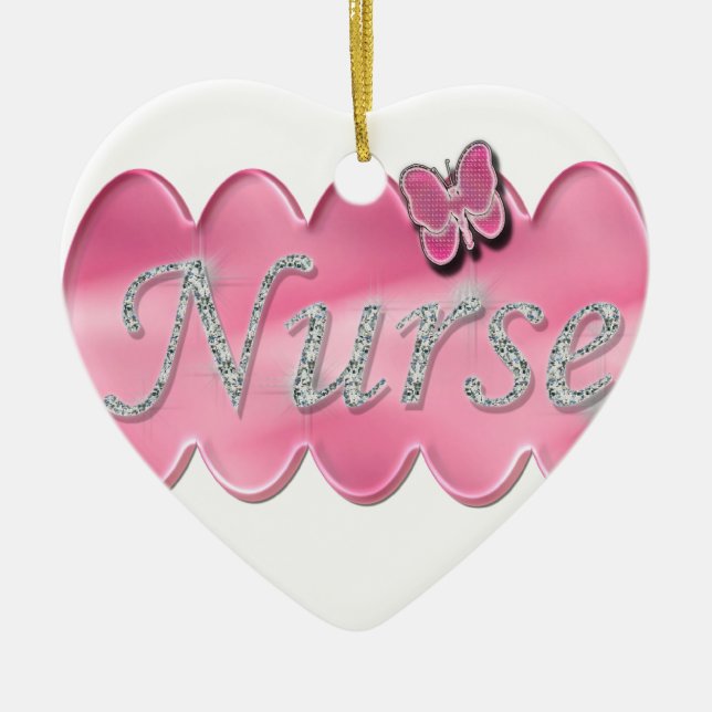 Adorno De Cerámica Enfermera con la mariposa (Frente)