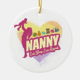 Adorno De Cerámica Enfermera de cuidado infantil de niñera de niñera 