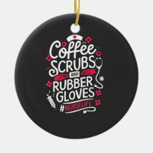 Adorno De Cerámica Enfermera de Enfermería de mangueras de café y gua