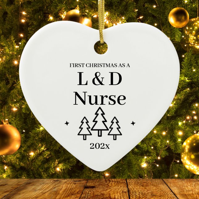 Adorno De Cerámica Enfermera de entrega de trabajo de L&D Primera Nav (L&D Labor Delivery Nurse First Christmas Ceramic Ornament
)