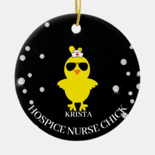 Adorno De Cerámica Enfermera de hospicio personalizada Chick Purpurin