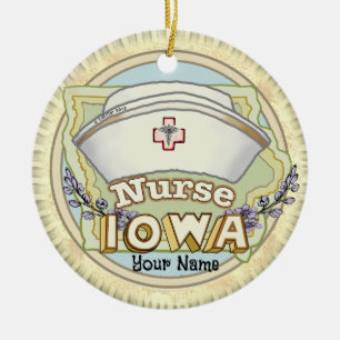 Adorno De Cerámica Enfermera de Iowa
