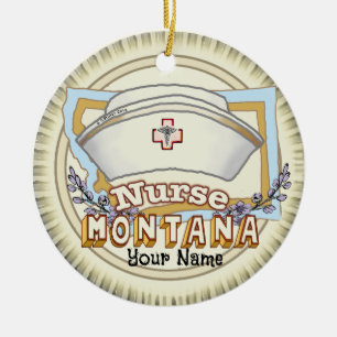 Adorno De Cerámica Enfermera de Montana