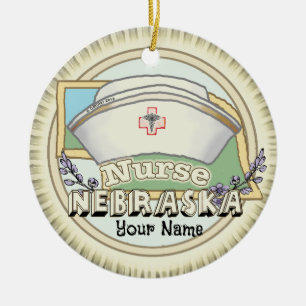 Adorno De Cerámica Enfermera de Nebraska