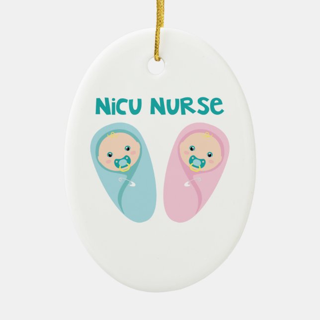 Adorno De Cerámica Enfermera de NICU (Frente)