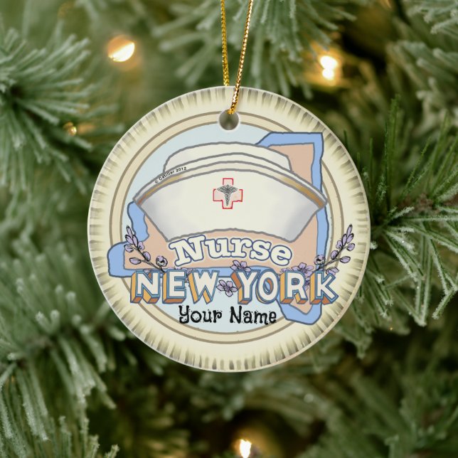 Adorno De Cerámica Enfermera de Nueva York (Árbol)
