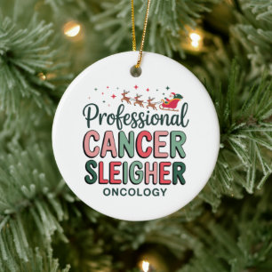 Adorno De Cerámica Enfermera de oncología Navidad Cáncer Quimioterapi
