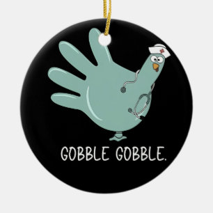 Adorno De Cerámica Enfermera de Urgencias Pavo Gobble Squad Enfermera