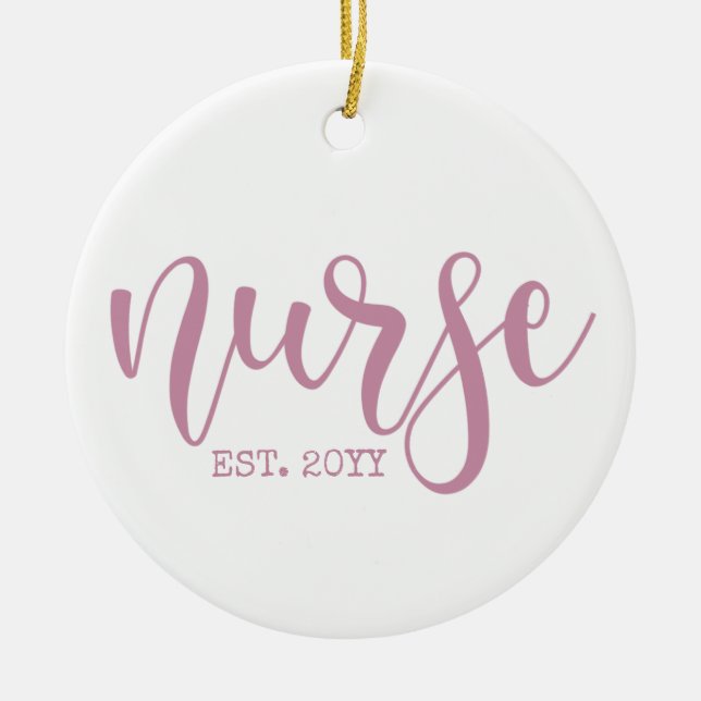 Adorno De Cerámica Enfermera del año Personalizado Est Enfermera estu (Frente)