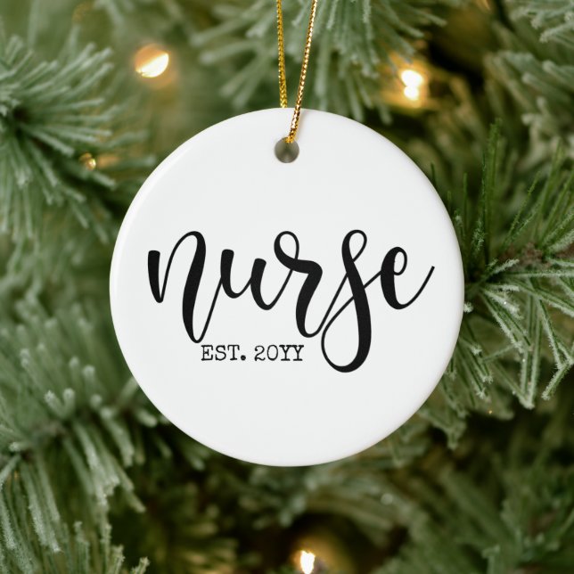 Adorno De Cerámica Enfermera del año Personalizado Est Enfermera estu (Árbol)