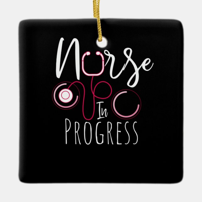 Adorno De Cerámica Enfermera en curso (Anverso)