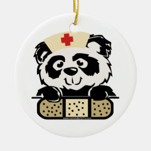 Adorno De Cerámica Enfermera panda