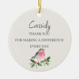 Adorno De Cerámica Enfermera Personalizada Navidad Robin Gracias