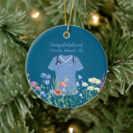 Adorno De Cerámica Enfermera personalizada RN LPN NP Blue Scrubs