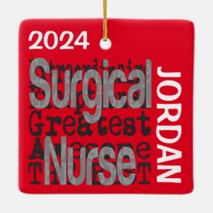Adorno De Cerámica Enfermera quirúrgica PERSONALIZADO Extraordinaria