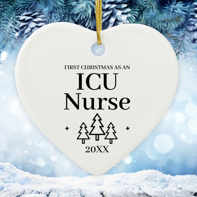 Adorno De Cerámica Enfermeras de la UCI Navidades de trabajo nuevos (ICU Nurse New Job Christmas Ceramic Ornament
)