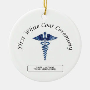 Adorno De Cerámica Enfermería Primera Ceremonia de Abrigo Blanco