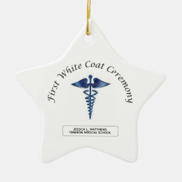 Adorno De Cerámica Enfermería Primera Ceremonia de Abrigo Blanco