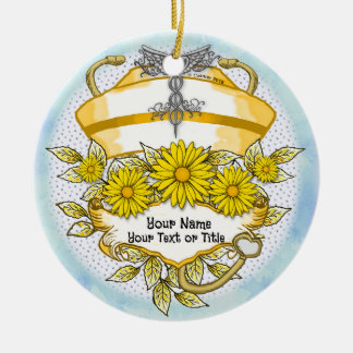 Adorno De Cerámica Enfermero de Daisy caduceus
