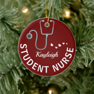 Adorno De Cerámica Enfermero de estudiantes personalizado - estetosco