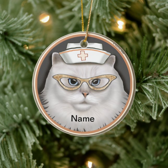 Adorno De Cerámica Enfermero de gatos persa (Árbol)