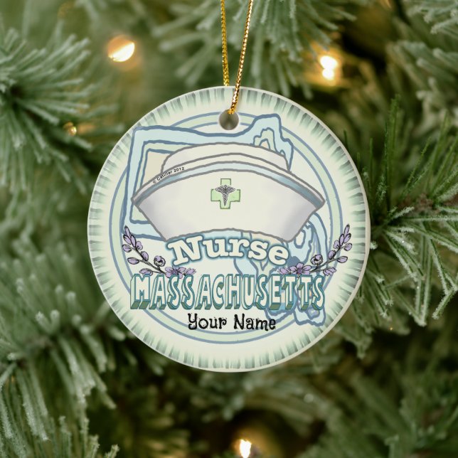 Adorno De Cerámica Enfermero de Massachusetts (Árbol)