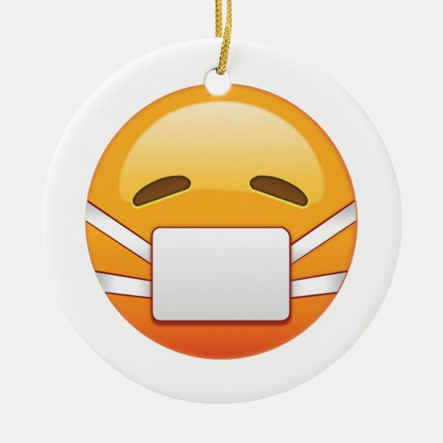 Adorno De Cerámica Enfermo - Emoji (Frente)
