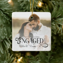 Adorno De Cerámica Engaged Couples 2 Photos Stylish First Christmas